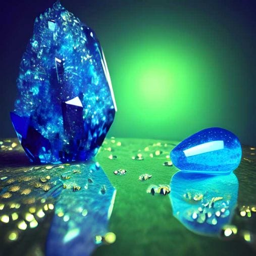 Reiki und Kristalle - Blaue und goldene Kristalle