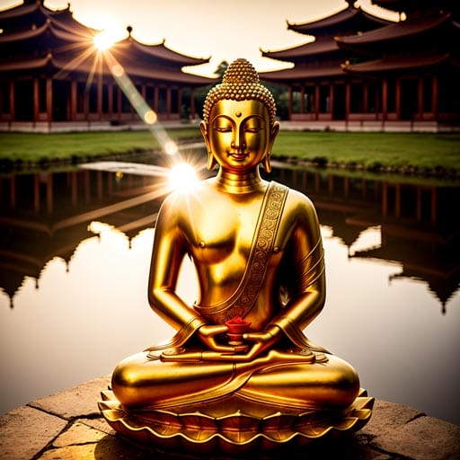 Buddha meditiert in Lotussitz - eine gute Position zum Meditieren