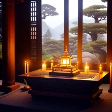 Moderner buddhistischer Altar