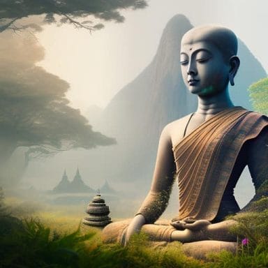 Gebet und Meditation am buddhistischen Altar